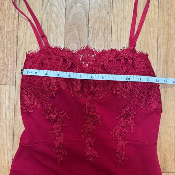 Haute Monde Dress Glam Feminine Romantic Lace Body-con Red Dress medium - Picture 4 of 7